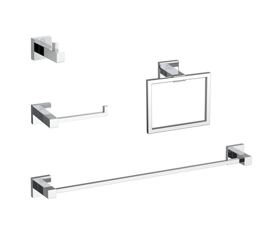 Arwen 4-Piece Bathroom Hardware Set, Modern Style, Chrome - BH120S4PCH