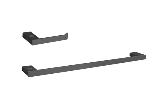 Finley 2-Piece Bathroom Hardware Set, Modern Style, Matte Black - BH130S2MBK