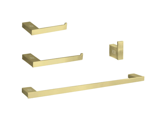 Finley 4-Piece Bathroom Hardware Set, Modern Style, Brushed Gold - BH130S4BGD