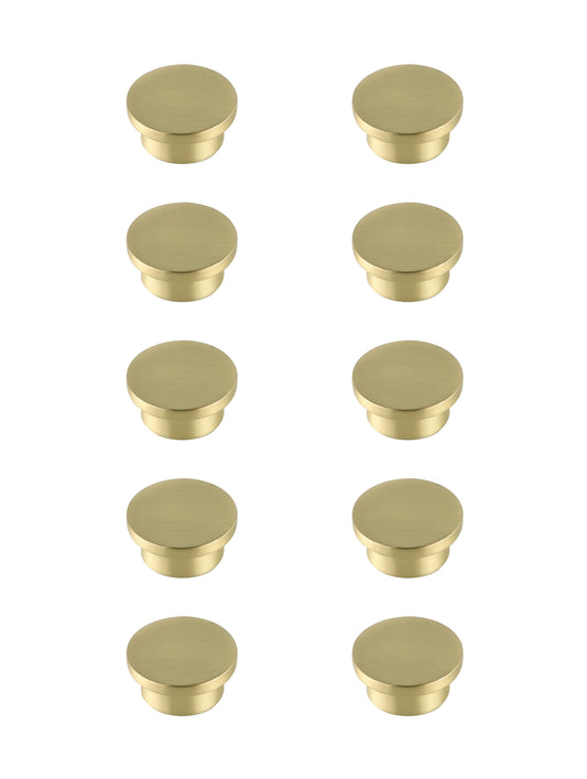 Corwin 1.6" Diameter Oversize Round Knob Multipack (Set of 10), Modern Style, Brushed Gold - CK160GD-10PK