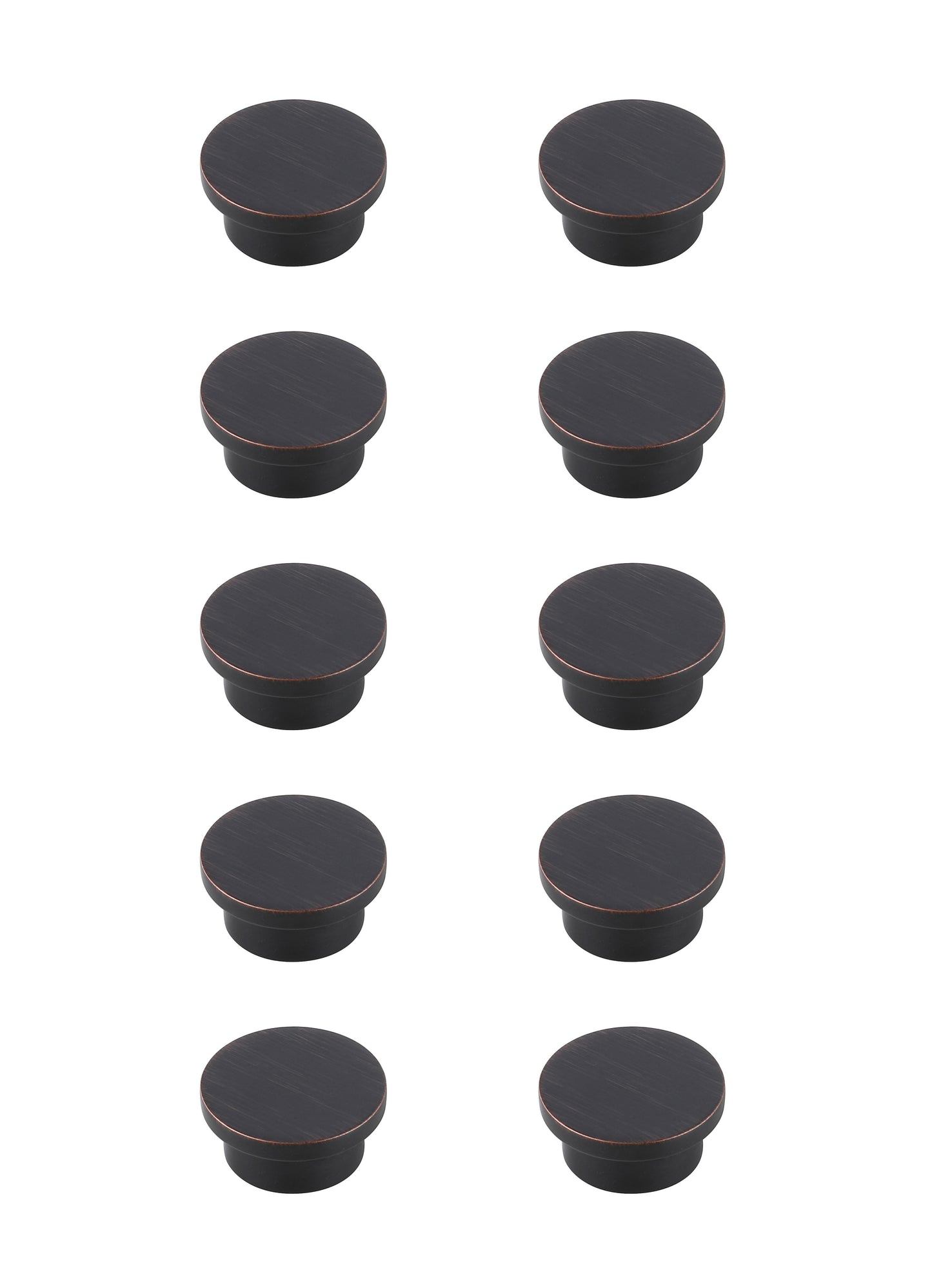 Corwin 1.6" Diameter Oversize Round Knob Multipack (Set of 10), Modern Style, Oil-Rubbed Bronze - CK160ORB-10PK