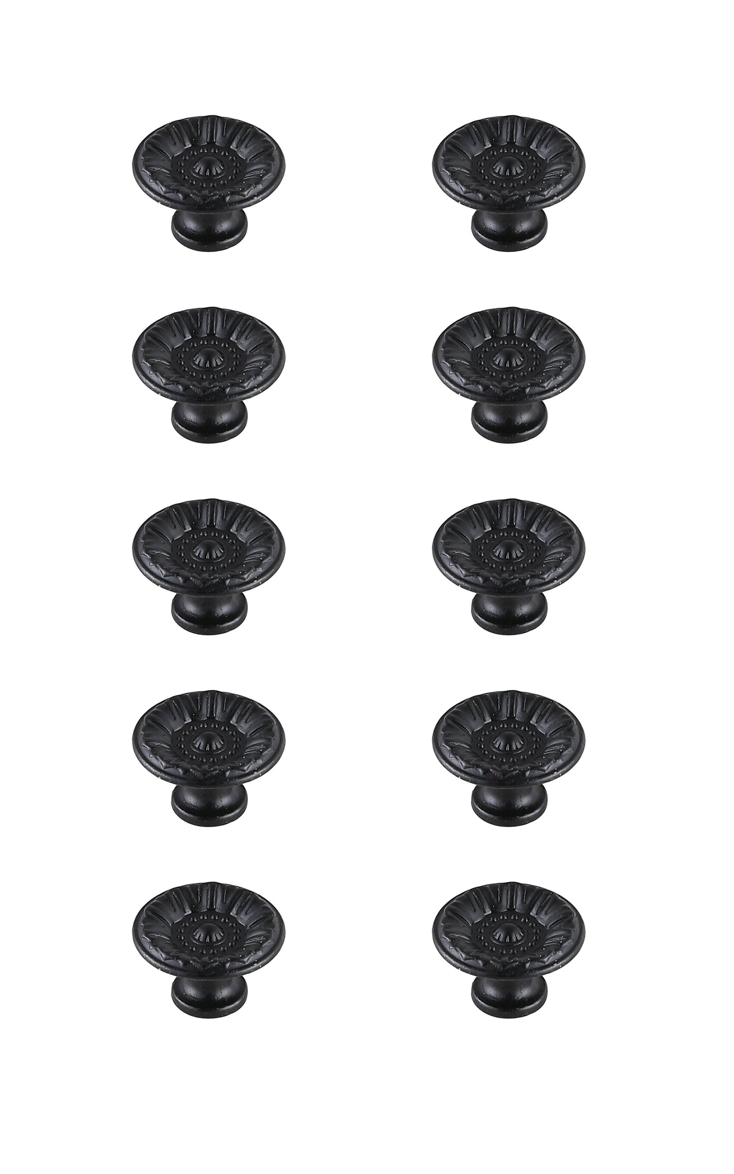 Linnea 1.1" Diameter Mushroom Knob Multipack (Set of 10), Traditional Style, Matte Black - CK170MB-10PK