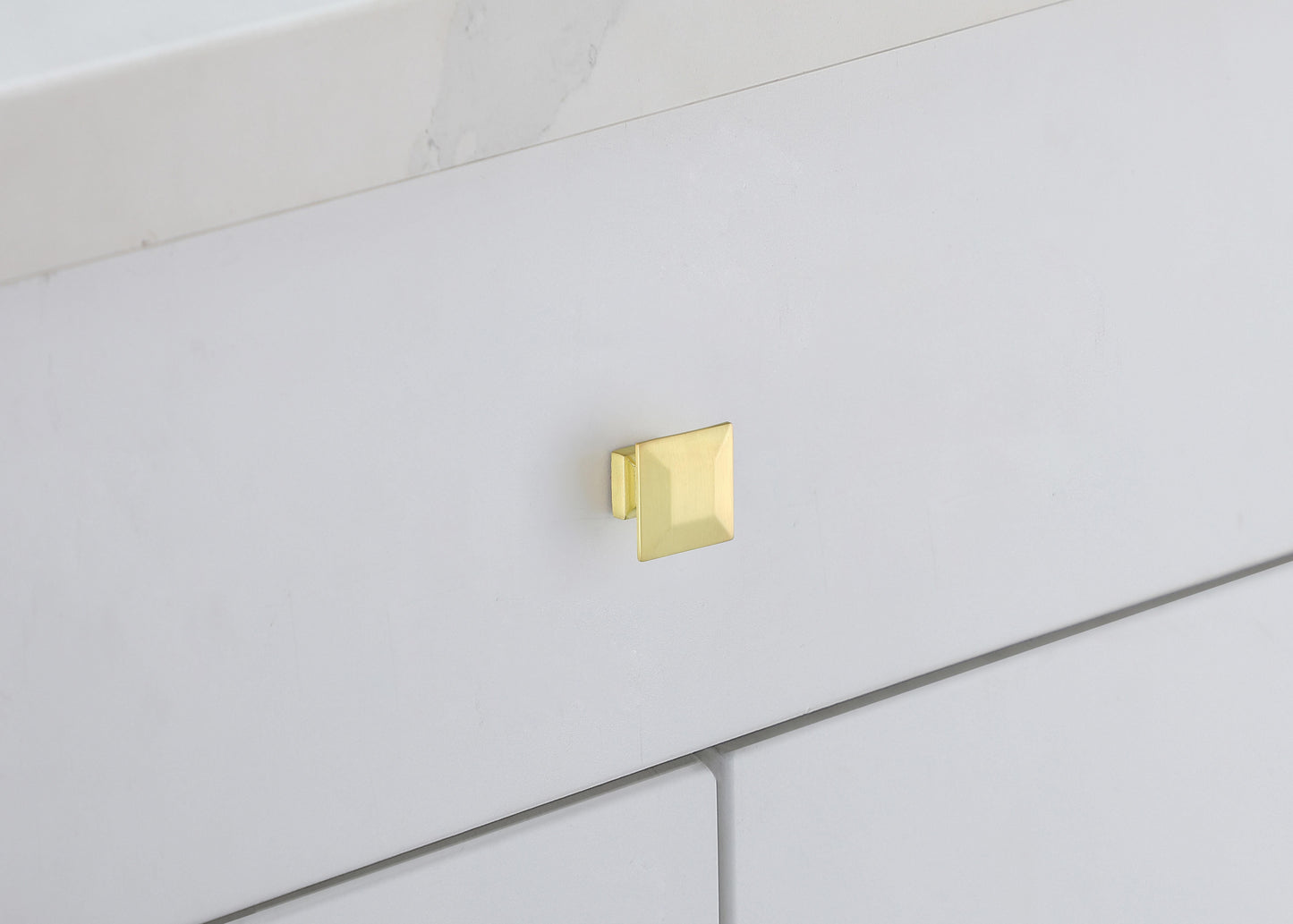 Oriana 1.3" Square Knob Multipack (Set of 10), Modern Style, Brushed Gold - CK220GD-10PK