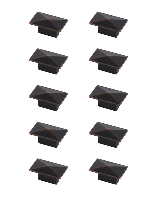 Calista 2" Rectangle Knob Multipack (Set of 10), Modern Style, Oil-Rubbed Bronze - CK230ORB-10PK