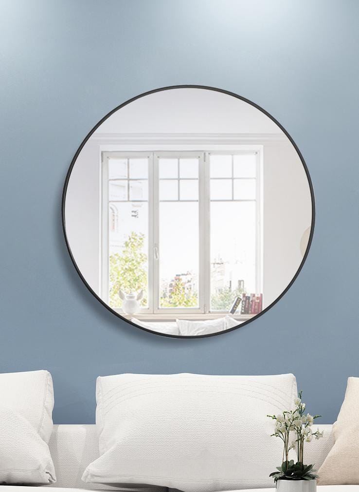 Clarity, Metal Frame Round Mirror 36 Inch Finish, Contemporary, Black - MR17036BK