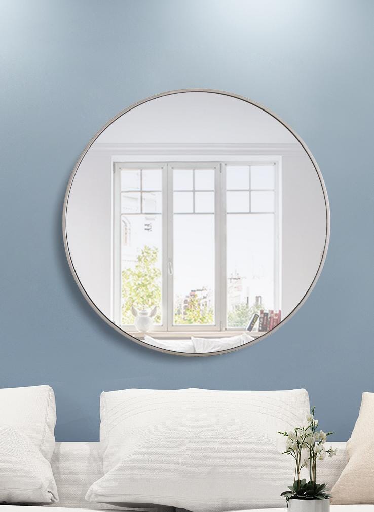 Clarity, Metal Frame Round Mirror 36 Inch Finish, Contemporary, Silver - MR170363S