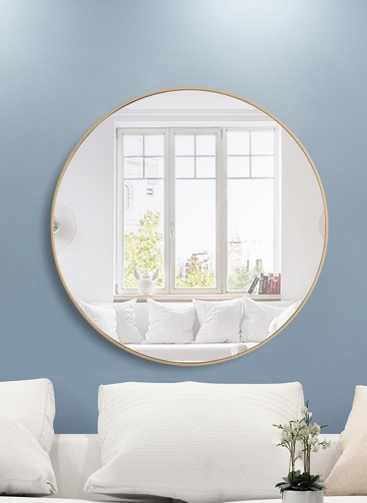 Clarity, Metal Frame Round Mirror 42 Inch Finish, Contemporary, Brass - MR17042BR