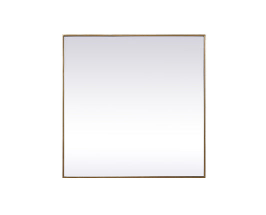 Eternity, Metal Frame Square Mirror 42 Inch in, Modern, Brass - MR2004242BR