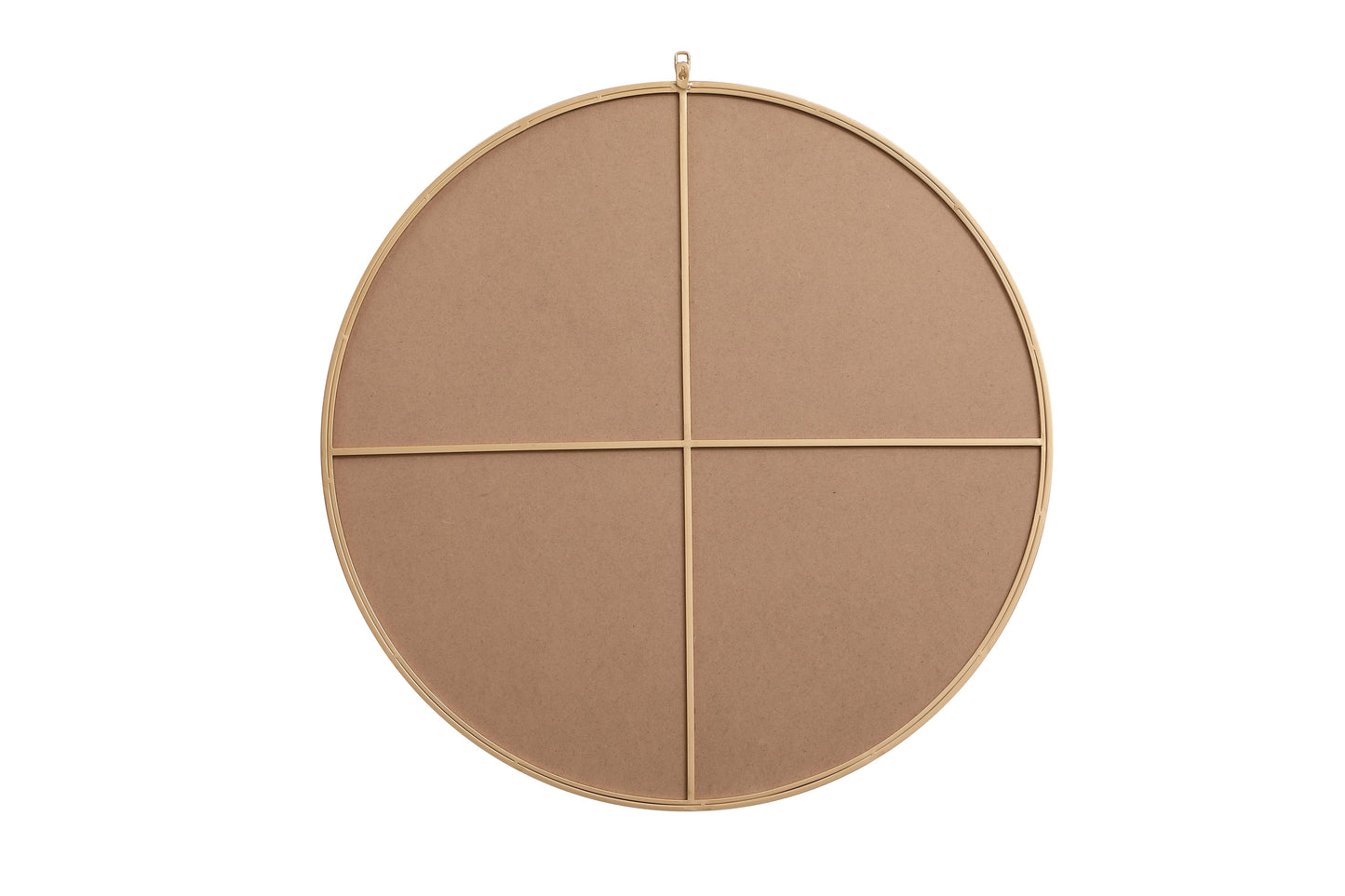 Brilliance, Metal Frame Round Mirror with Decorative Hook 39 Inch in, Midcentury Modern, Brass - MR2203939BR