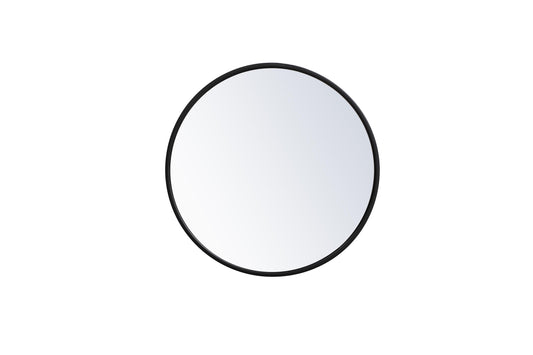 Clarity, Metal Frame Round Mirror 18 Inch in, Midcentury Modern, Black - MR17018BK