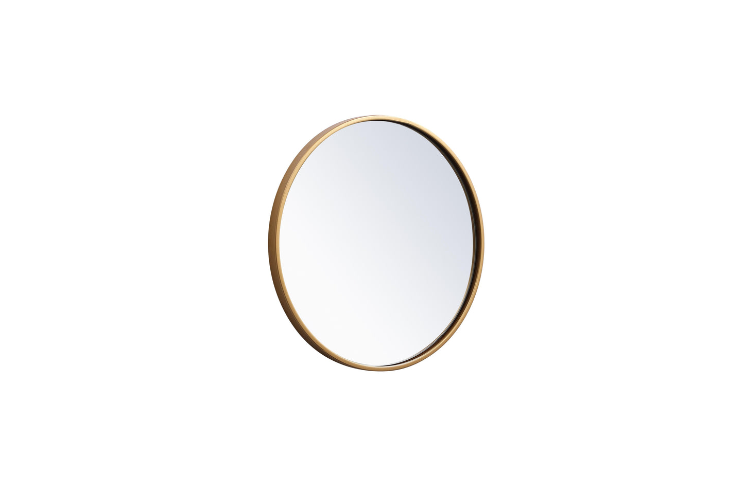 Clarity, Metal Frame Round Mirror 18 Inch in, Midcentury Modern, Brass - MR17018BR