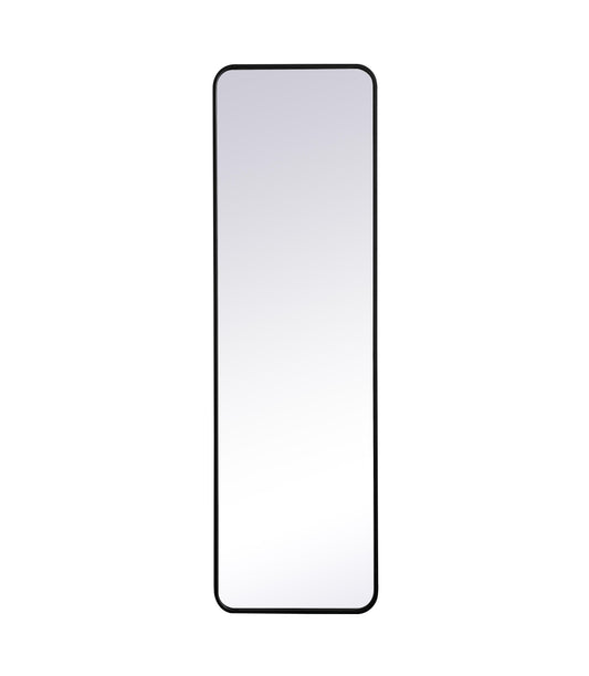 Aura, Soft Corner Metal Rectangular Mirror 18X60 Inch in, Modern, Black - MR2801860BK