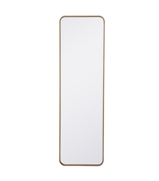 Aura, Soft Corner Metal Rectangular Mirror 18X60 Inch in, Modern, Brass - MR2801860BR