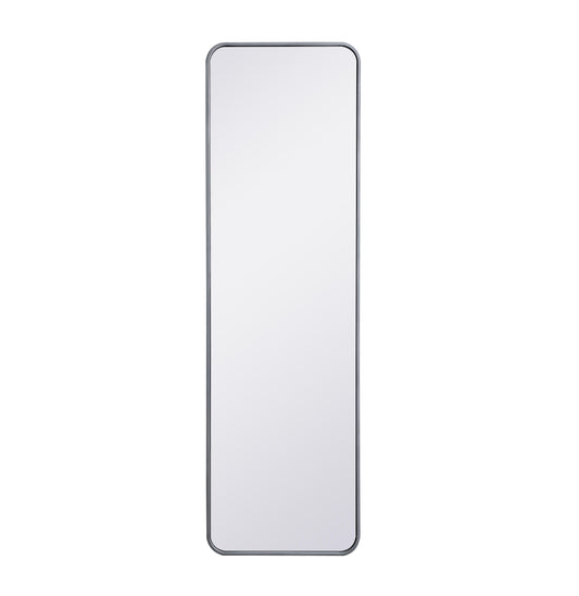 Aura, Soft Corner Metal Rectangular Mirror 18X60 Inch in, Modern, Silver - MR2801860S