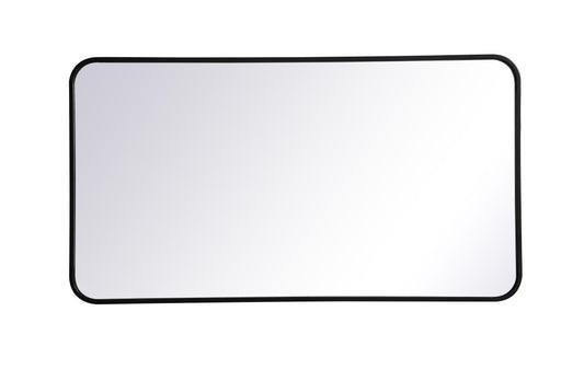 Aura, Soft Corner Metal Rectangular Mirror 22X40 Inch in, Modern, Black - MR2802240BK