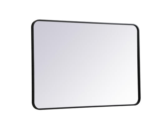 Aura, Soft Corner Metal Rectangular Mirror 27X40 Inch in, Modern, Black - MR2802740BK