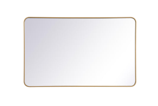 Aura, Soft Corner Metal Rectangular Mirror 30X48 Inch in, Modern, Brass - MR2803048BR