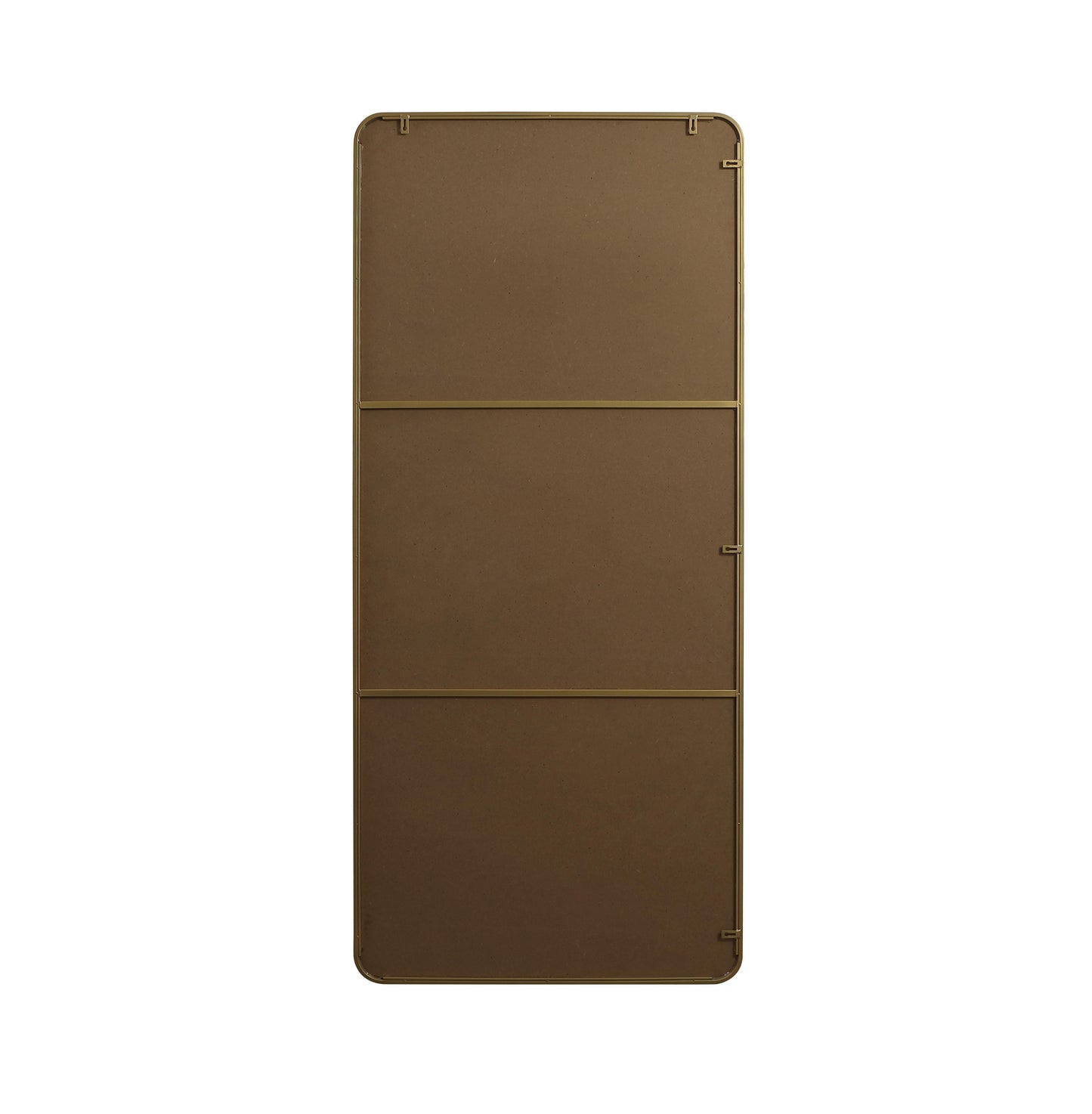 Aura, Soft Corner Metal Rectangle Mirror 32X72 Inch in, Modern, Brass - MR2803272BR