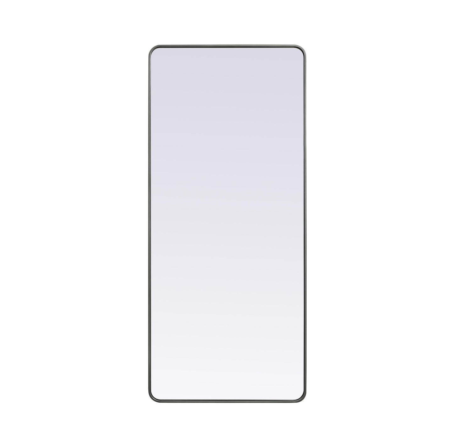 Aura, Soft Corner Metal Rectangle Mirror 32X72 Inch in, Modern, Silver - MR2803272S