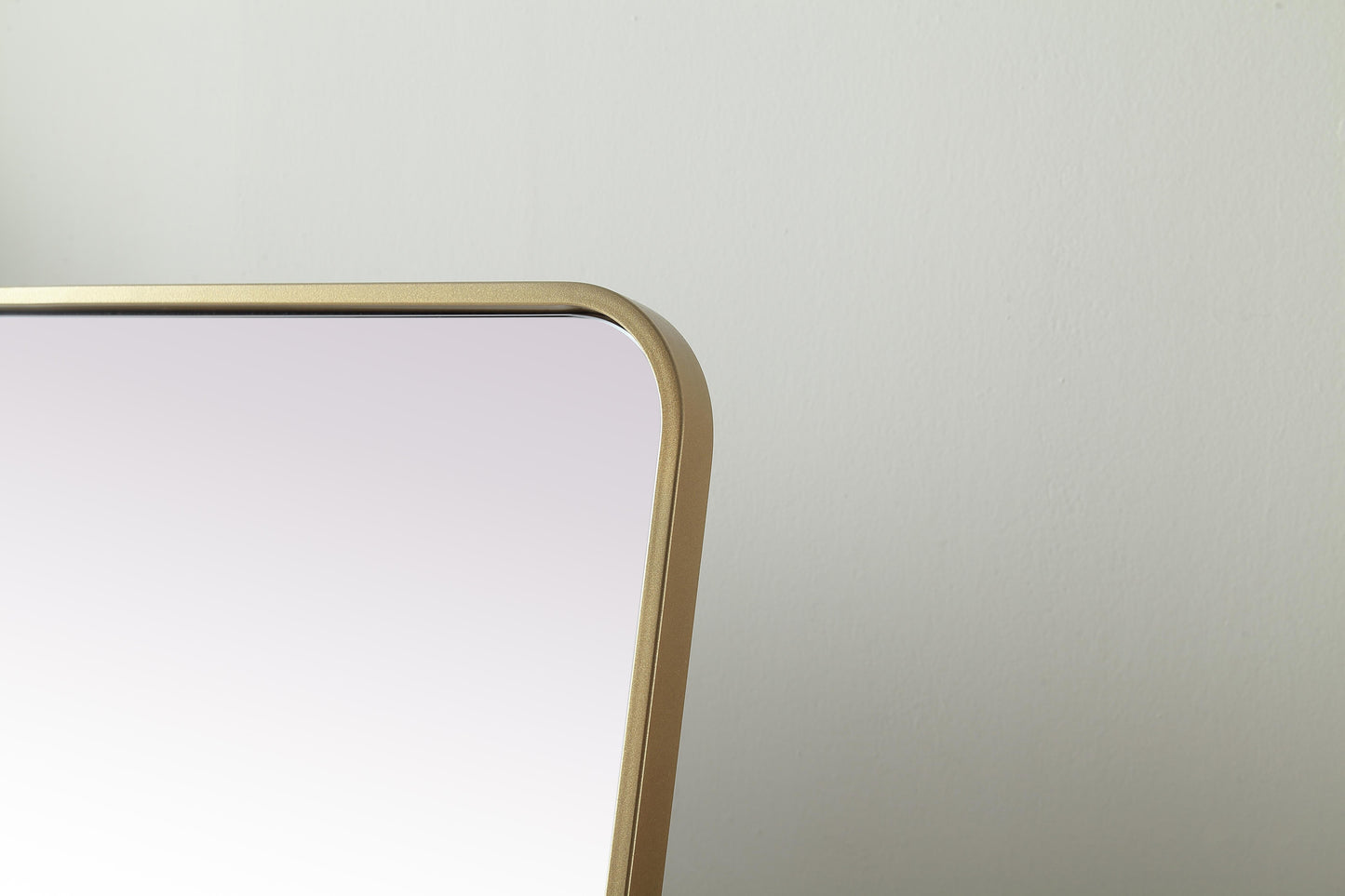 Aura, Soft Corner Metal Rectangle Full Length Mirror 30X60 Inch in, Modern, Brass - MR2903060BR