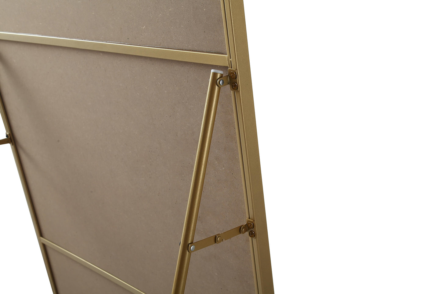 Aura, Soft Corner Metal Rectangle Full Length Mirror 30X60 Inch in, Modern, Brass - MR2903060BR