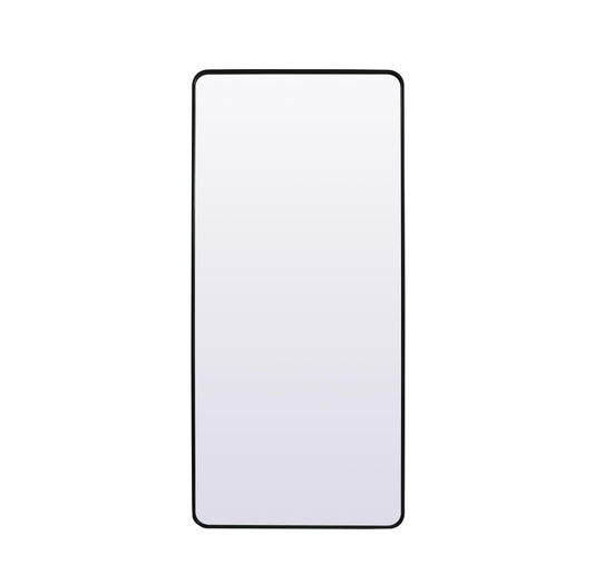 Aura, Soft Corner Metal Rectangle Full Length Mirror 32X72 Inch in, Modern, Black - MR2903272BK