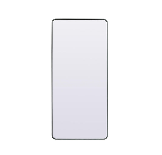 Aura, Soft Corner Metal Rectangle Full Length Mirror 32X72 Inch in, Modern, Silver - MR2903272S