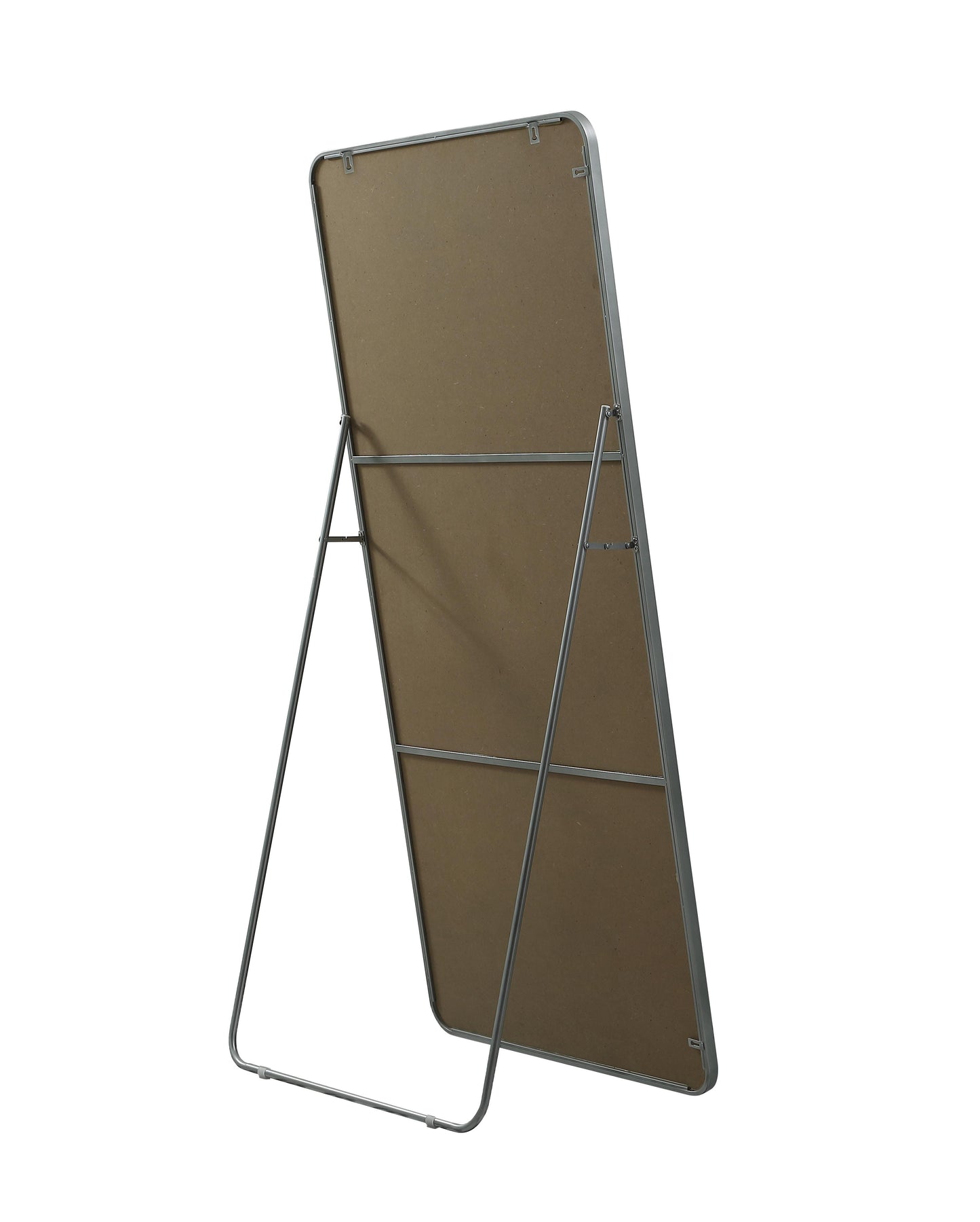 Aura, Soft Corner Metal Rectangle Full Length Mirror 32X72 Inch in, Modern, Silver - MR2903272S