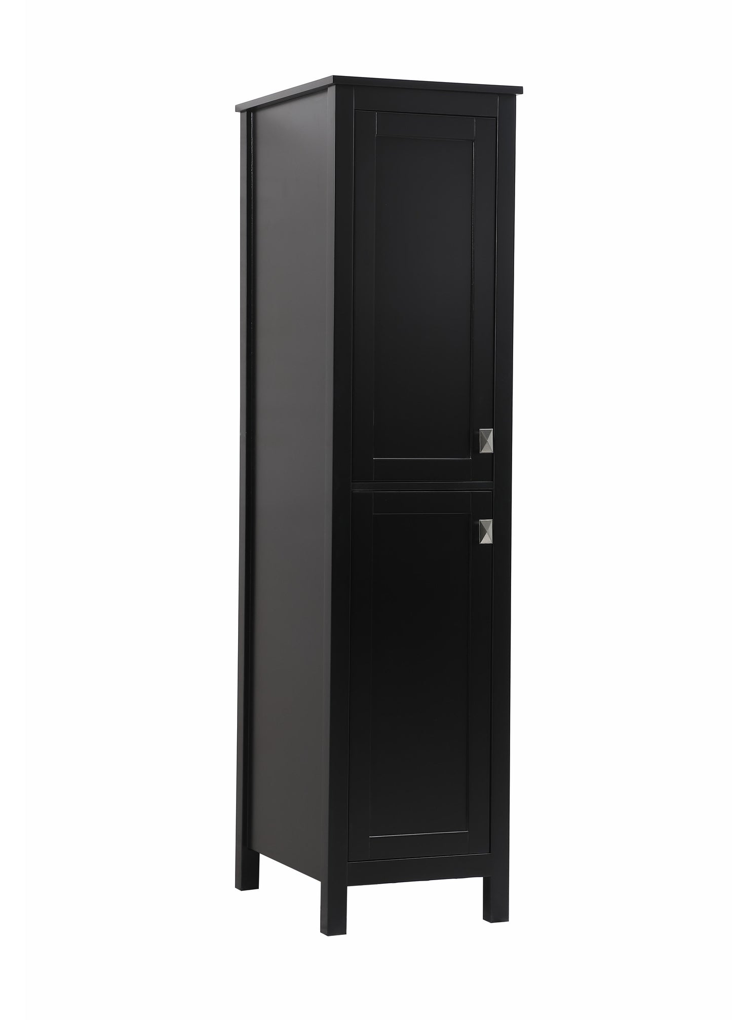 16 Inch Wide Bathroom Linen Storage Freestanding Cabinet in Black - BC1001665BK