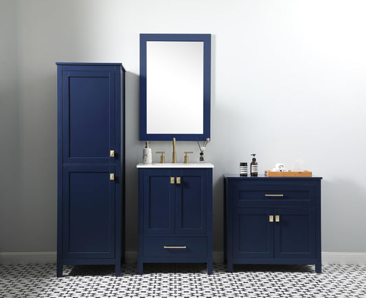 20 Inch Wide Bathroom Linen Storage Freestanding Cabinet in Blue - BC1002065BL