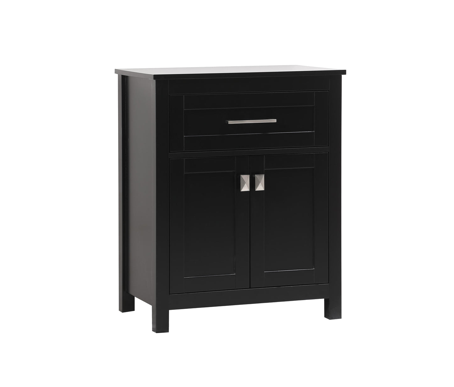 24 Inch Wide Bathroom Storage Freestanding Cabinet in Black - BC1002430BK