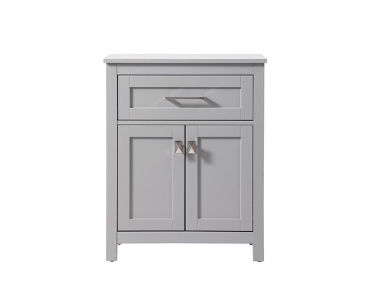 24 Inch Wide Bathroom Storage Freestanding Cabinet in Grey - BC1002430GR