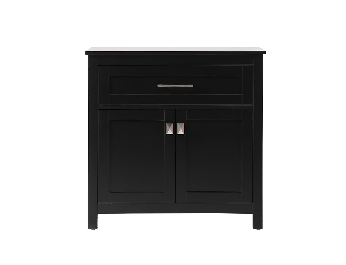 30 Inch Wide Bathroom Storage Freestanding Cabinet in Black - BC1003030BK