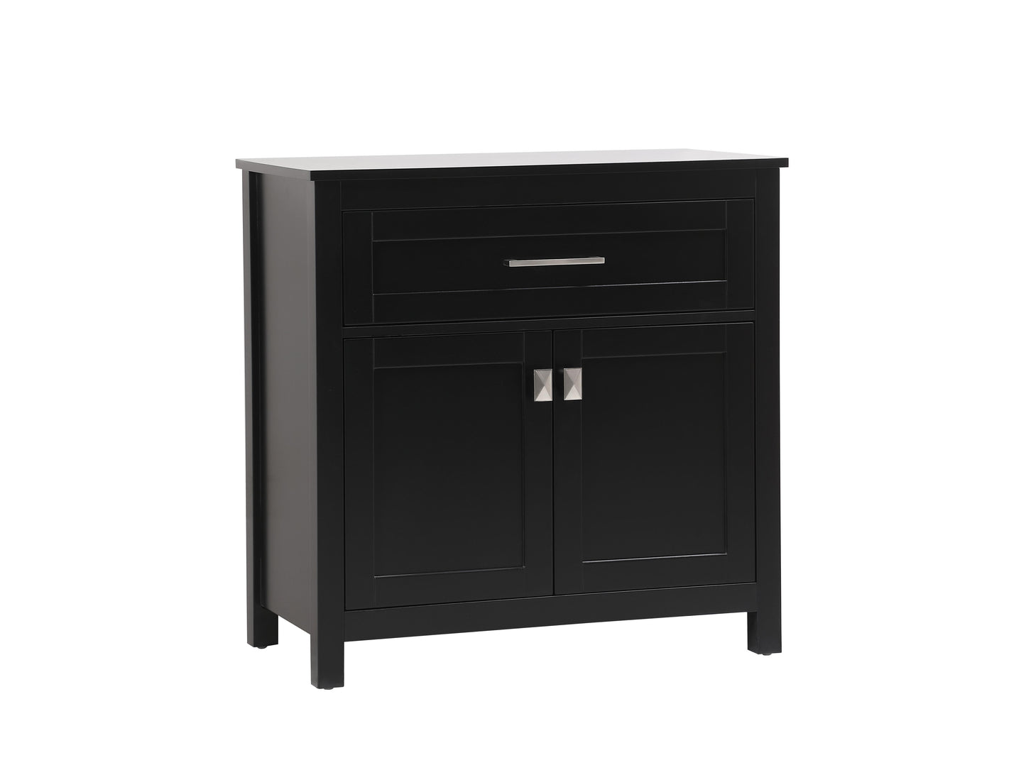 30 Inch Wide Bathroom Storage Freestanding Cabinet in Black - BC1003030BK