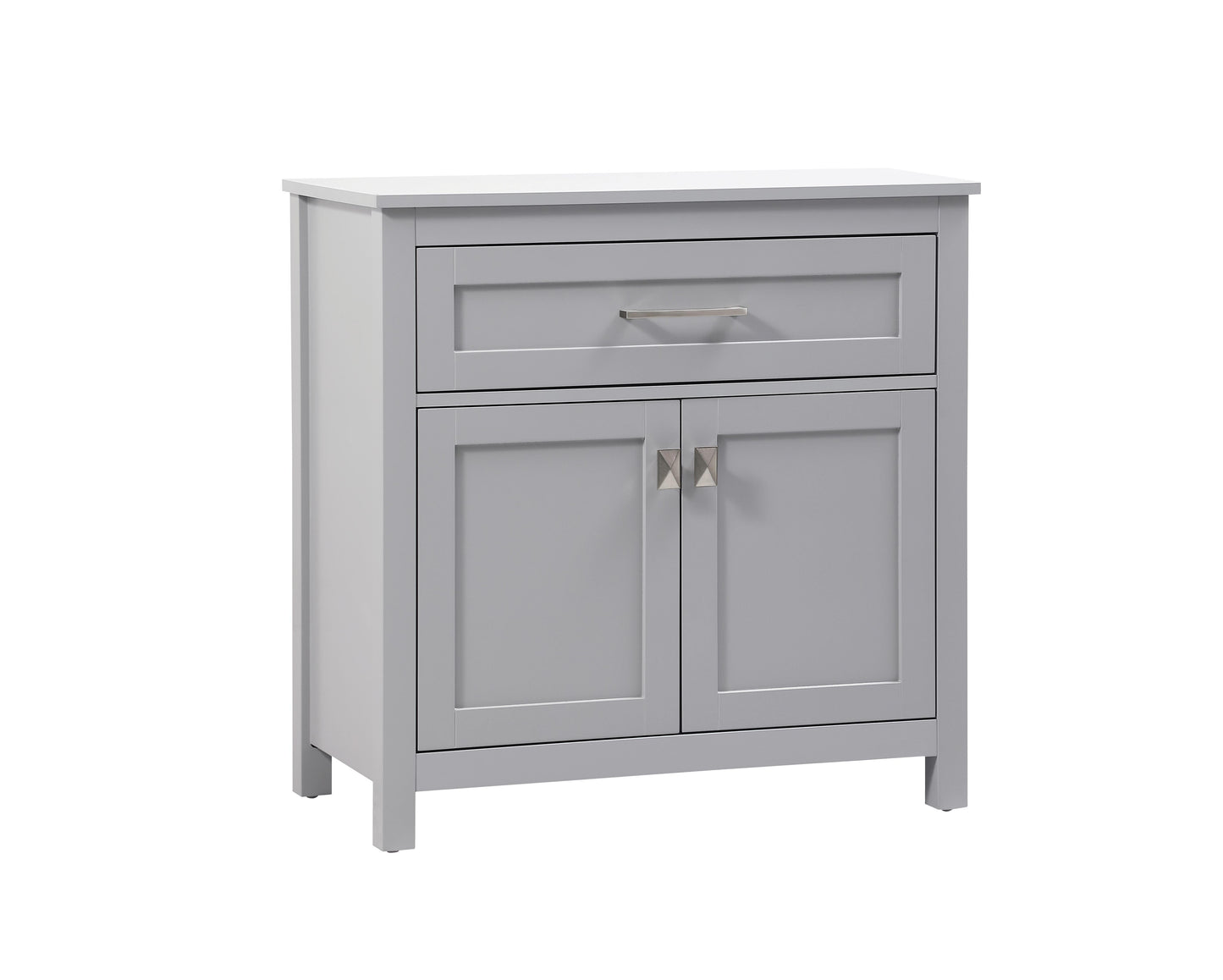 30 Inch Wide Bathroom Storage Freestanding Cabinet in Grey - BC1003030GR