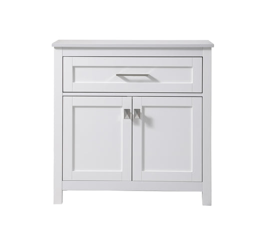 30 Inch Wide Bathroom Storage Freestanding Cabinet in White - BC1003030WH