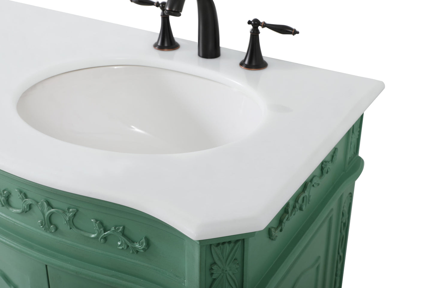 60 inch Double Bathroom Vanity in Vintage Mint with Ivory White Engineered Marble