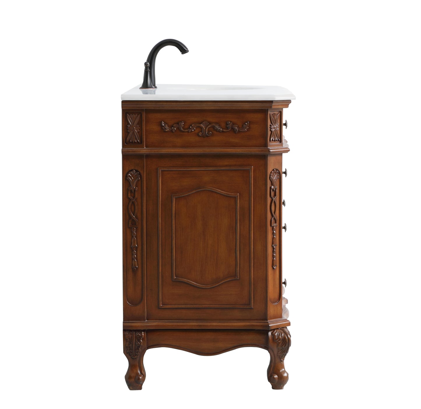 60 inch Single Bathroom Vanity in Teak with Ivory White Engineered Marble - BC1006036TK