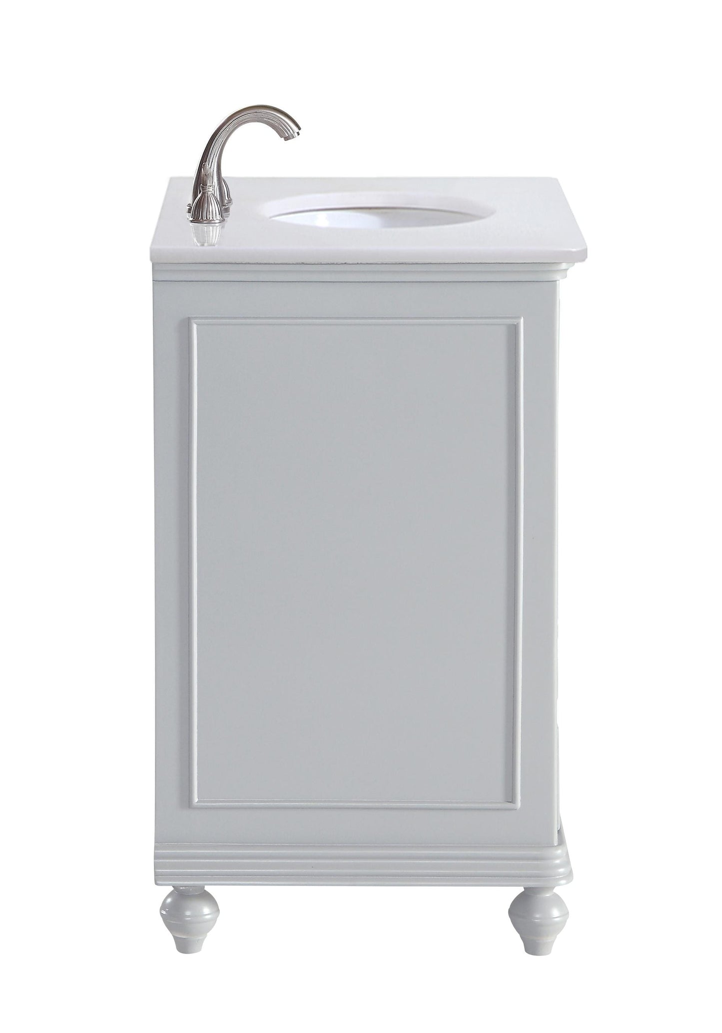 30 inch Single Bathroom Vanity in Light Grey with Ivory White Engineered Marble - BC1103035GR