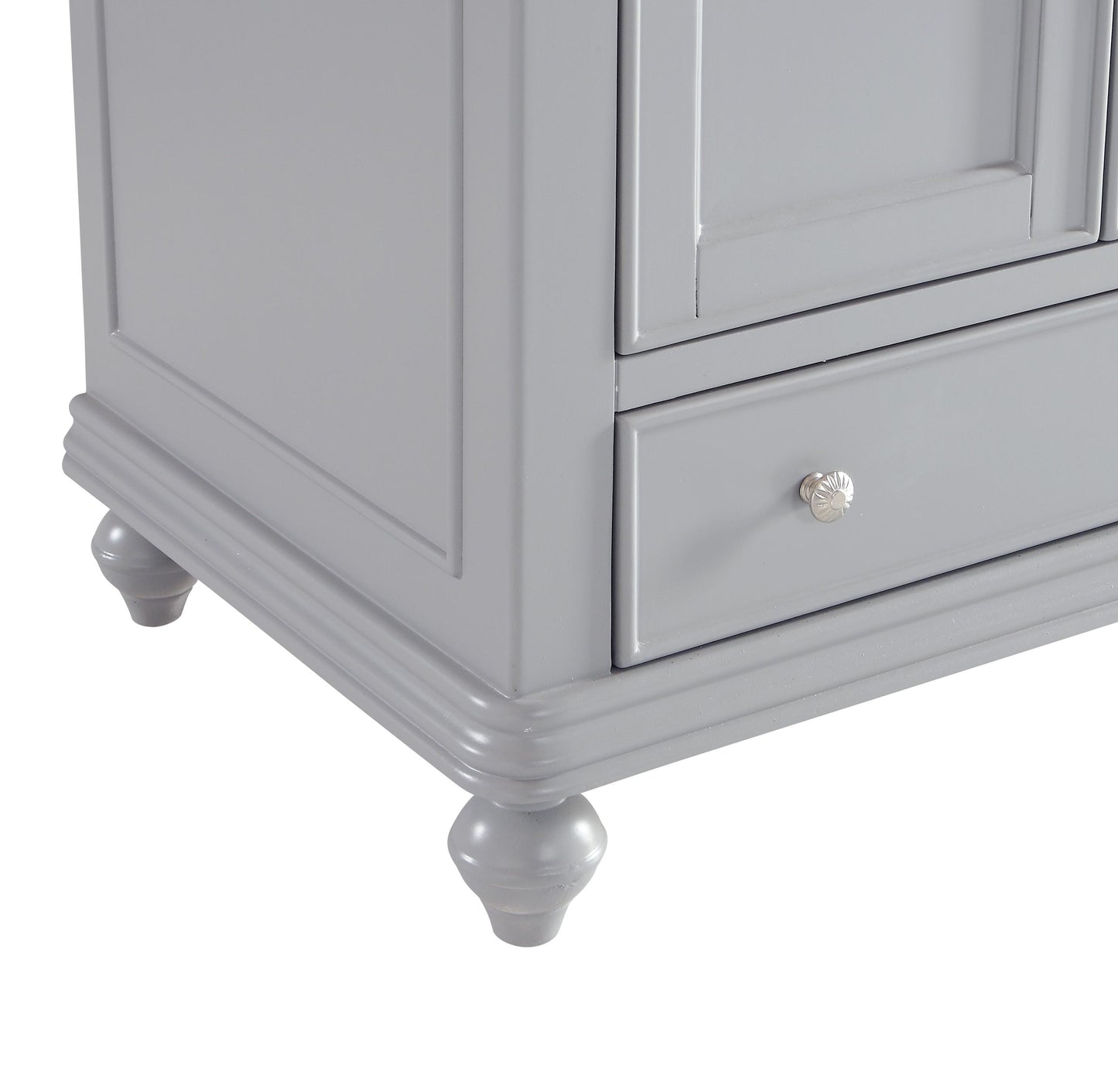 30 inch Single Bathroom Vanity in Light Grey with Ivory White Engineered Marble - BC1103035GR