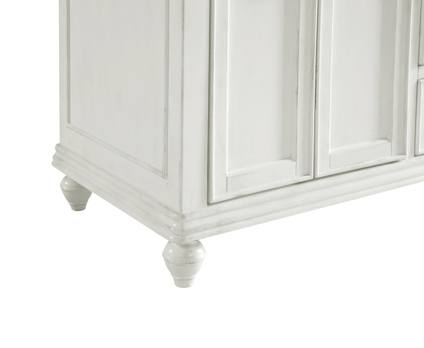 36 inch Single Bathroom Vanity in Antique White with Ivory White Engineered Marble - BC1103635AW