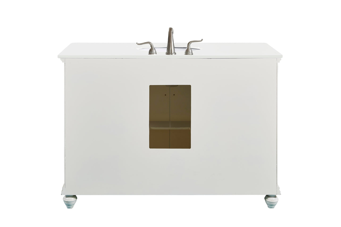 48 inch Single Bathroom Vanity in Antique White with Ivory White Engineered Marble - BC1104835AW