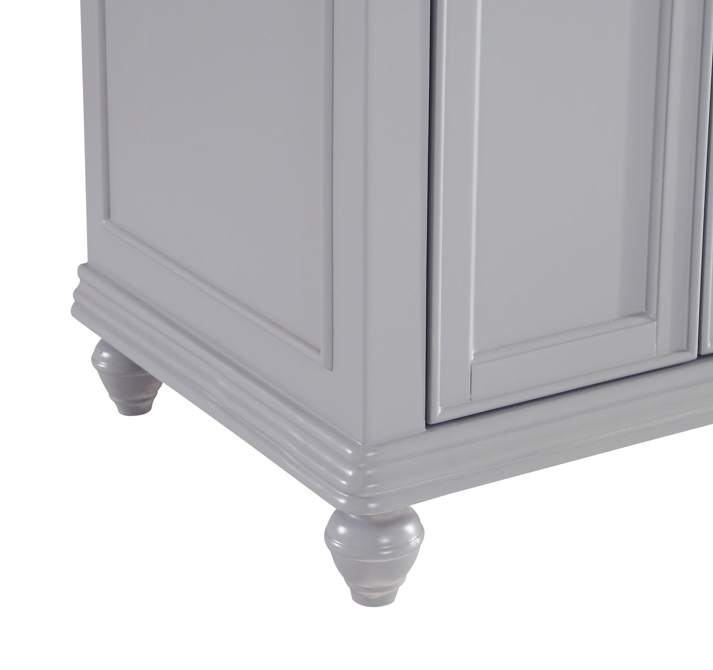 60 inch Double Bathroom Vanity in Light Grey with Ivory White Engineered Marble - BC1106035GR