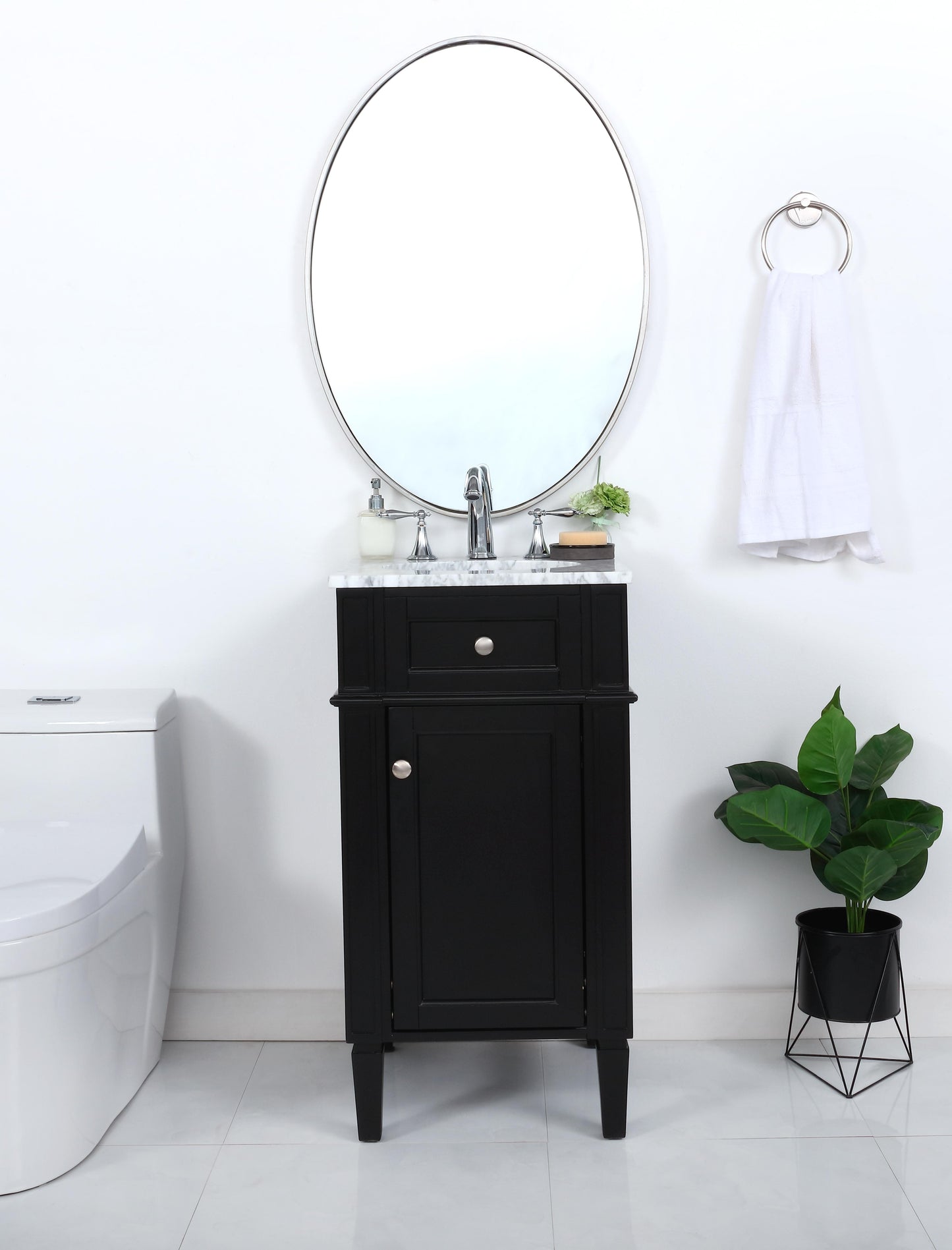 18 inch Single Bathroom Vanity in Black - BC1201835BK