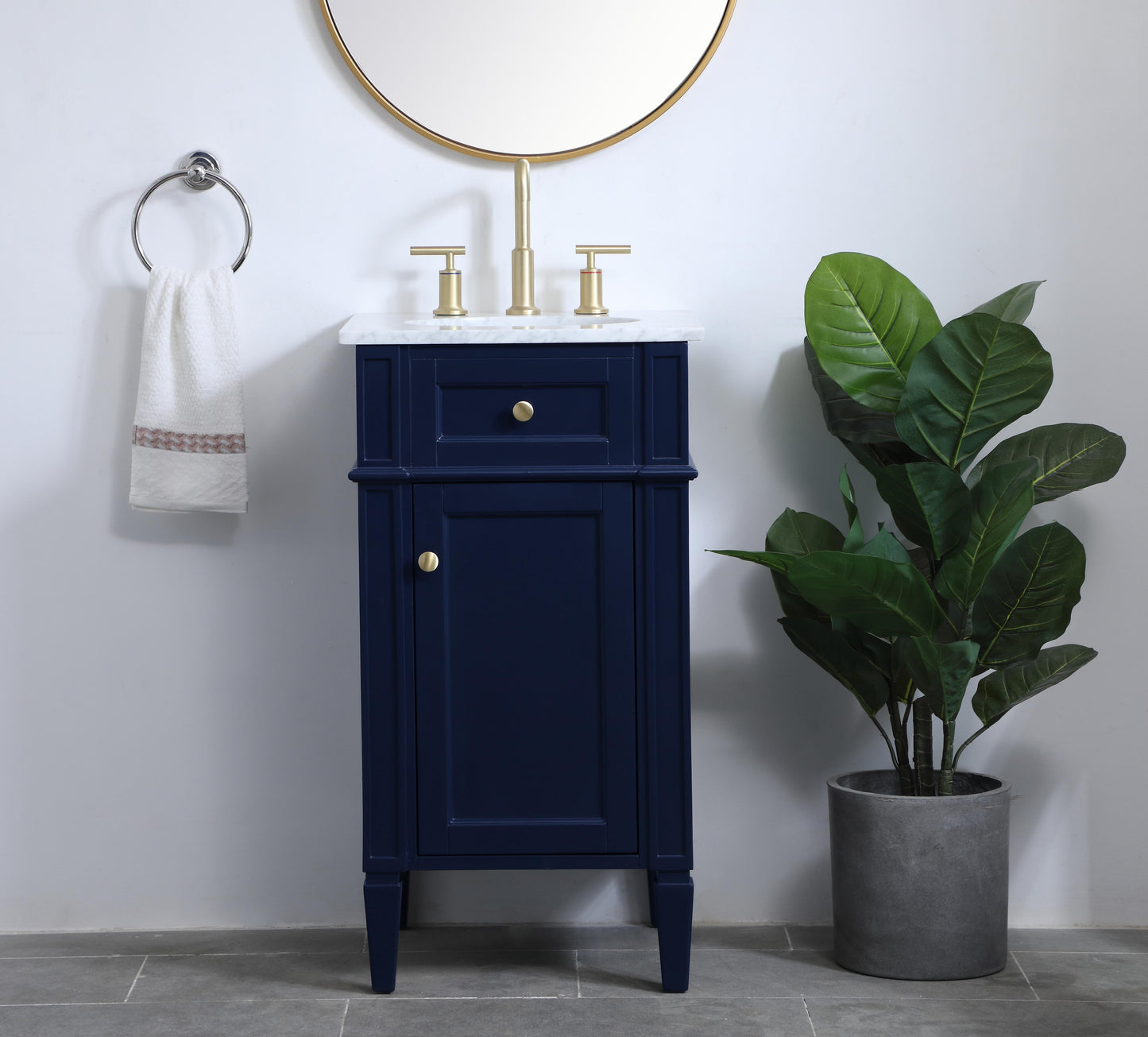 18 inch Single Bathroom Vanity in Blue - BC1201835BL