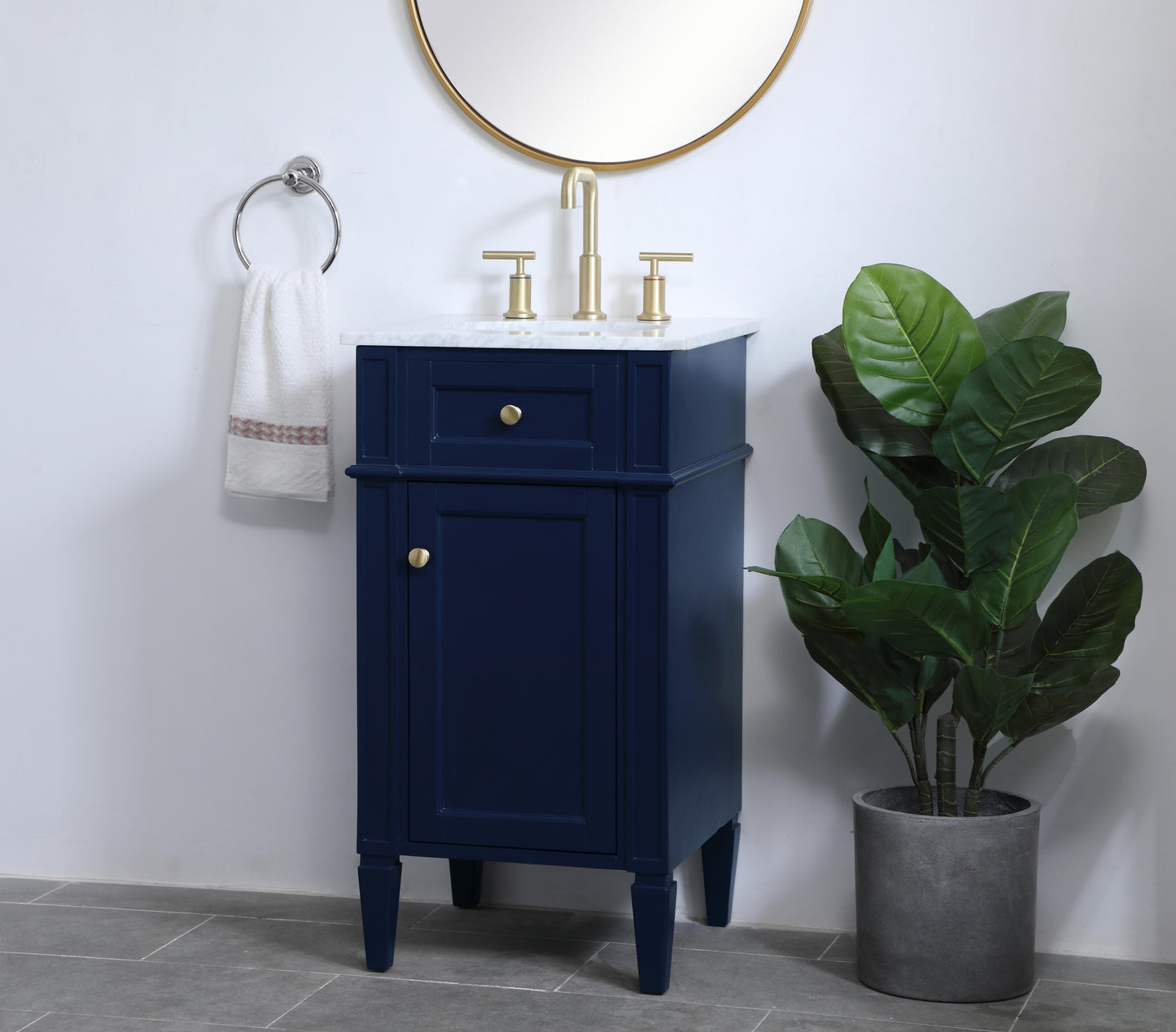 18 inch Single Bathroom Vanity in Blue - BC1201835BL