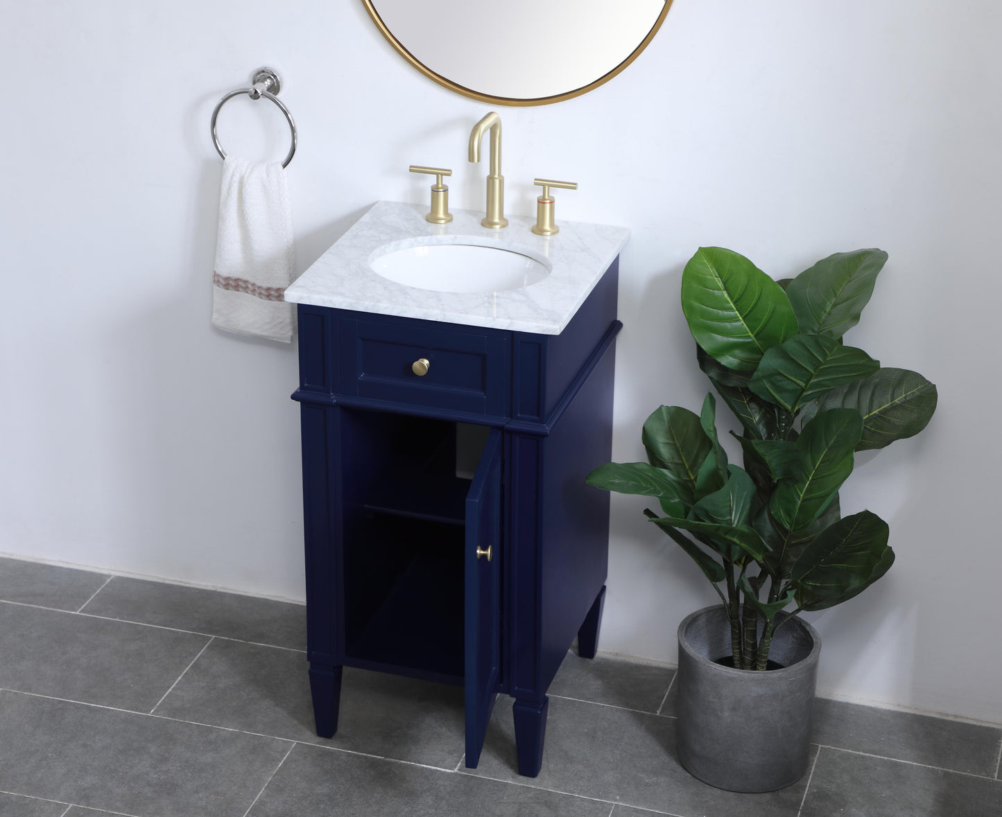 18 inch Single Bathroom Vanity in Blue - BC1201835BL