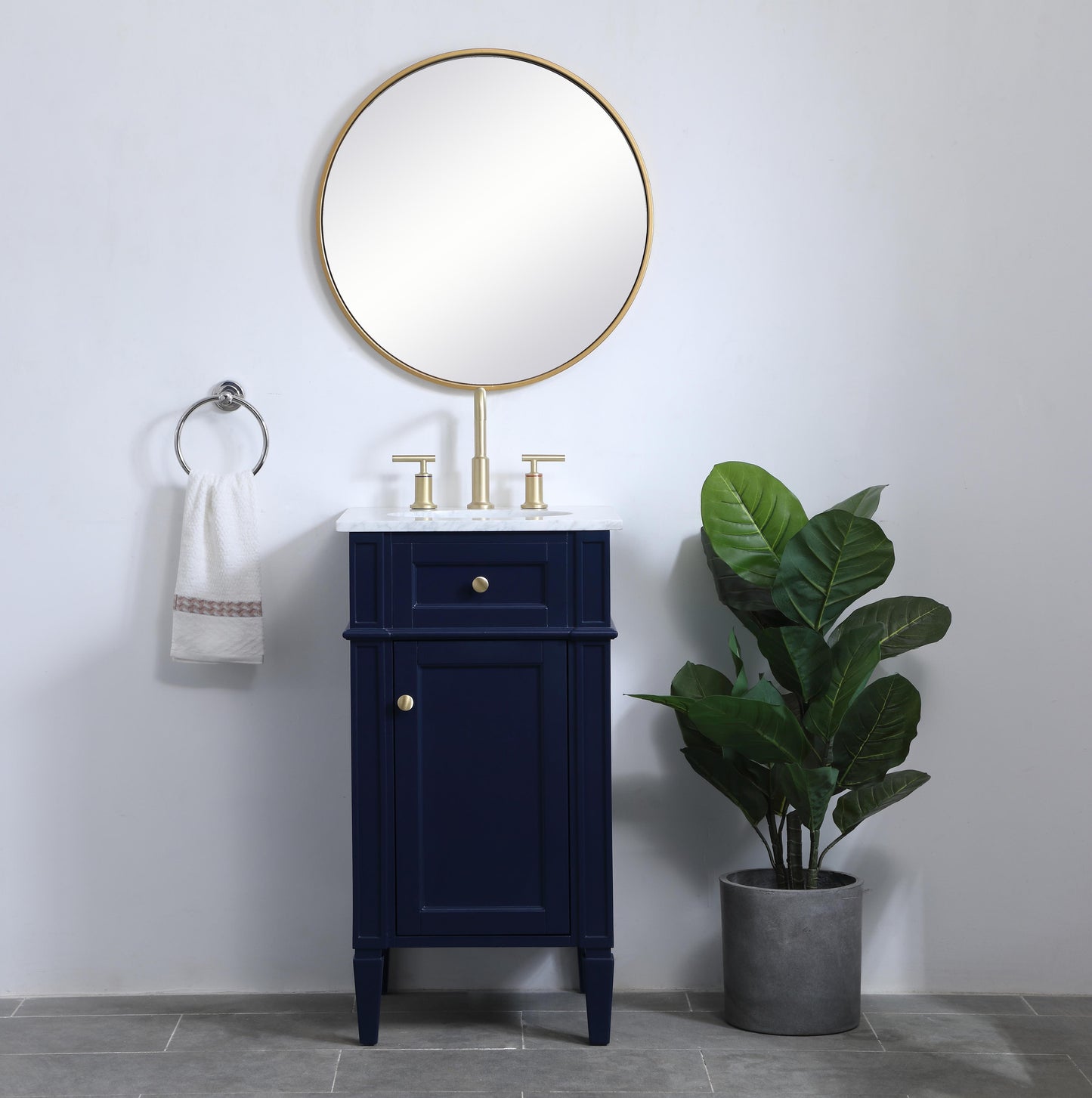 18 inch Single Bathroom Vanity in Blue - BC1201835BL