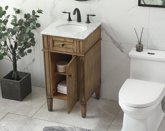 18 inch Single Bathroom Vanity in Driftwood - BC1201835DW