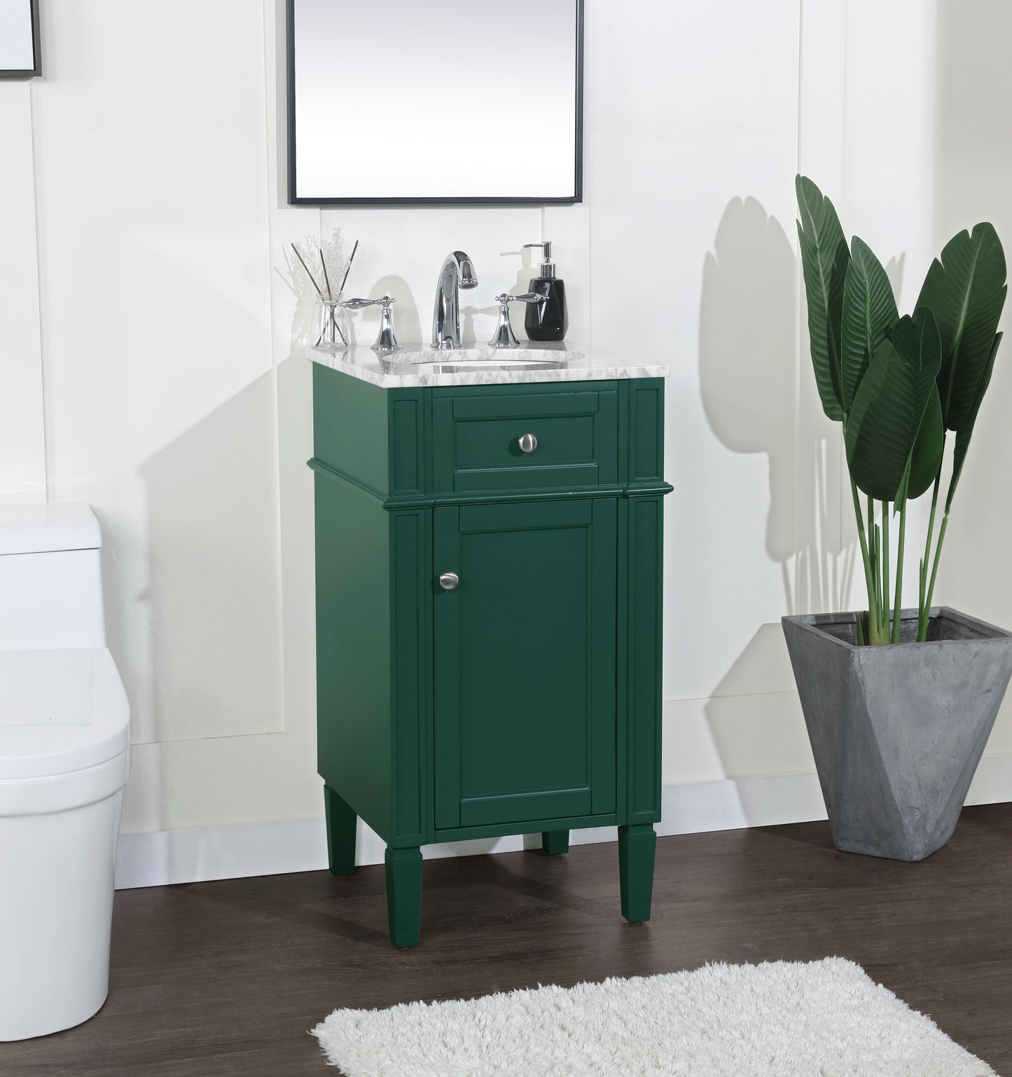 18 inch Single Bathroom Vanity in Green - BC1201835GN